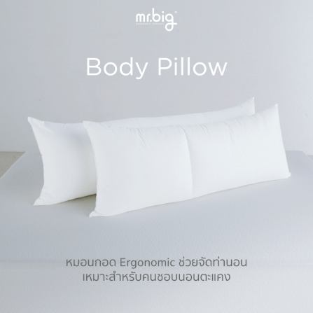 หมอนบอดี้ mr.big หมอนกอด Ergonomic 20x60 นิ้ว สีขาว_7